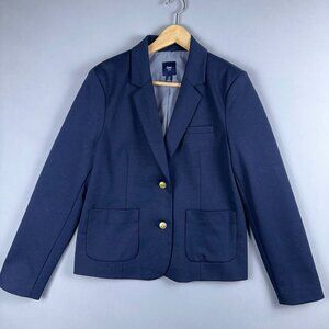Gap Full Lined Academy Blazer Womens Size 10 Single Breasted Tapestry Navy